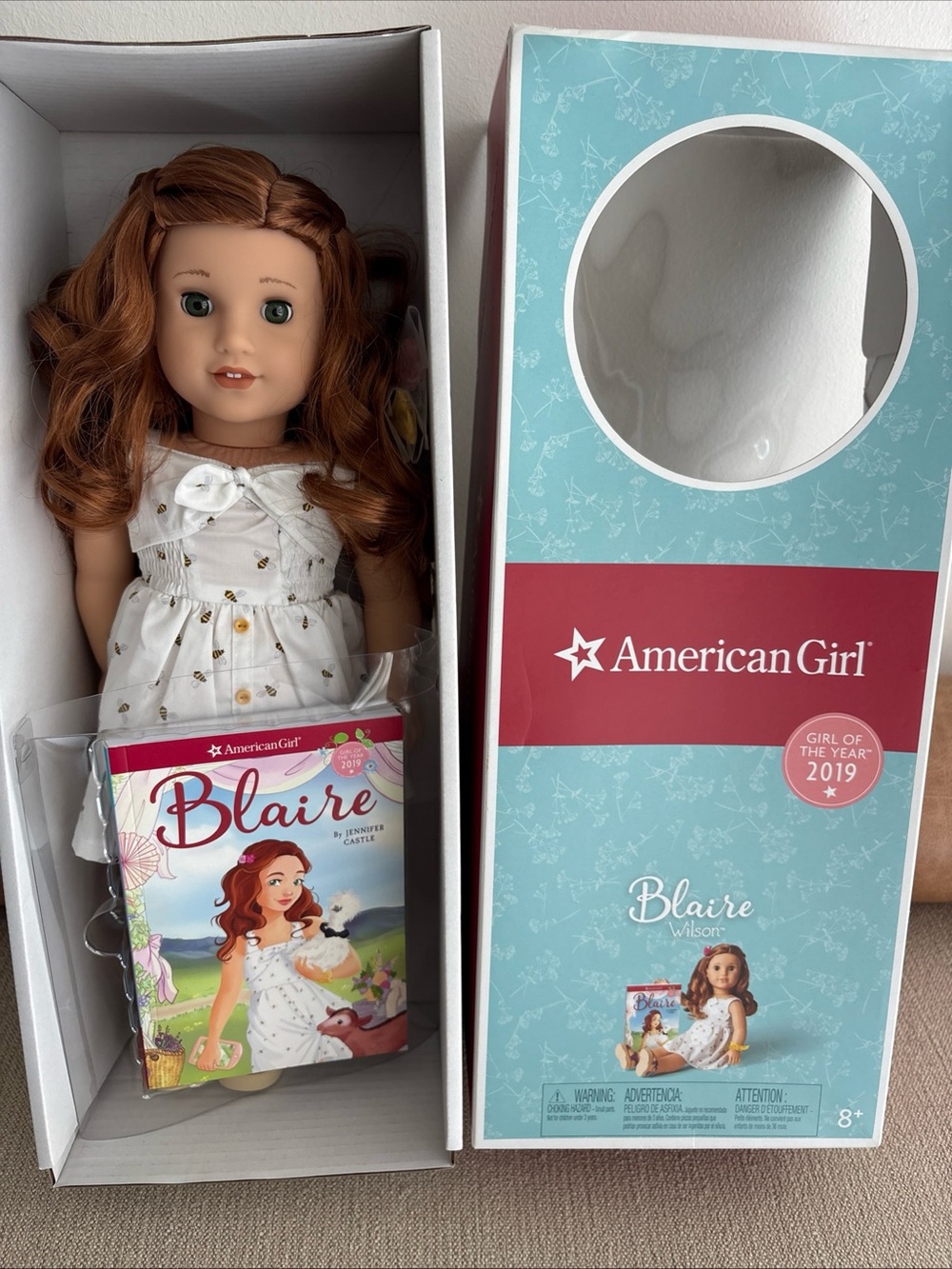 American Girl Blaire 2019 Doll in White Dress NIB NEW!